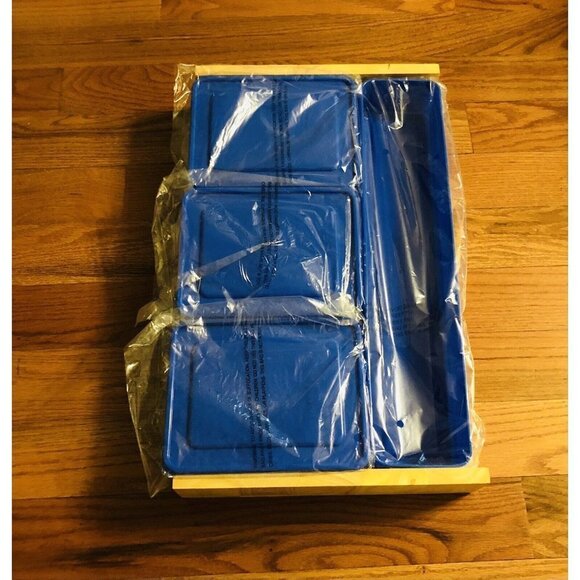 Cooks Essentials Blue Kitchen Prep Board With Plastic Storage Bins - Picture 3 of 4